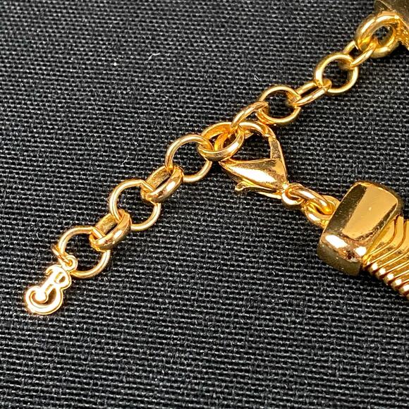 Vintage Burberrys Tubogas Omega Chain Heavy Wide Collar Necklace Gold Plated - Picture 6 of 8